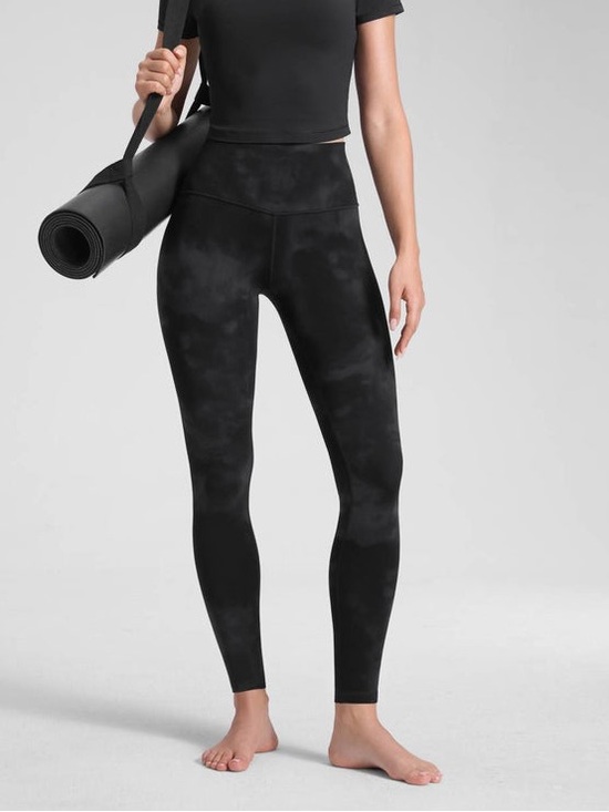 ALO Yoga Pants - ALO Yoga High-Waist Marble-Effect Leggings - Charcoal Blue